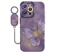 GXJIXf Butterfly Pattern iPhone Case, Silicone Shockproof, Raised Camera Protection, Suitable for Butterfly and Oil Painting Art Lovers (12pro,Purple)