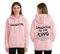 GXJIXf Daughter of The King Hoodie, Bible Verse Sweatshirt, Christian Hoodies for Women (Pink,Grand)