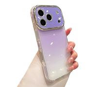 GXJIXf Gradient Color Glitter Bling Compatible, Silicone Shockproof Cover, Camera Lens Protection, for iPhone 17/16/15/14 Pro Max (16promax,Purple)