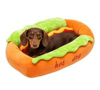 GXJIXf Hot Dog Shaped Dog Bed for Small Dogs & Dachshunds (X-Large)