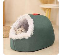 GXJIXf Pet Cozy Warm Cave Bed, Anti-Anxiety Dog Crate Mattress, Winter Warm Closed-Off Cat Beds, Removable and Washable, for Small Pets (C,Medium)