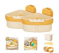GXJIXf Suction Cup Sink Corner Rack, Triangular Strainer Basket, Kitchen Waste Catcher, Automatic Dumping, Removable for Easy Cleaning (2pcs Yellow)