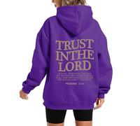 GXJIXf Trust in The Lord Hoodie, Christian Hoodies, Christian Long Sleeve Sweatshirts for Women and Men (Purple,Grand)