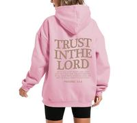 GXJIXf Trust in The Lord Hoodie, Christian Hoodies, Christian Long Sleeve Sweatshirts for Women and Men (Pink,Grand)