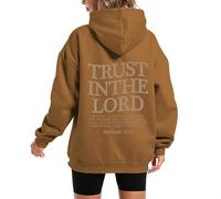 GXJIXf Trust in The Lord Hoodie, Christian Hoodies, Christian Long Sleeve Sweatshirts for Women and Men (Camel,M)