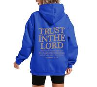 GXJIXf Trust in The Lord Hoodie, Christian Hoodies, Christian Long Sleeve Sweatshirts for Women and Men (Blue,TG)