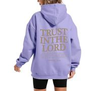 GXJIXf Trust in The Lord Hoodie, Christian Hoodies, Christian Long Sleeve Sweatshirts for Women and Men (Light Purple,3TG)