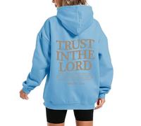 GXJIXf Trust in The Lord Hoodie, Christian Hoodies, Christian Long Sleeve Sweatshirts for Women and Men (Sky Blue,TG)
