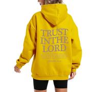 GXJIXf Trust in The Lord Hoodie, Christian Hoodies, Christian Long Sleeve Sweatshirts for Women and Men (Yellow,Grand)