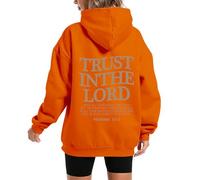 GXJIXf Trust in The Lord Hoodie, Christian Hoodies, Christian Long Sleeve Sweatshirts for Women and Men (Orange-Red,3TG)