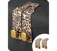 GXJIXf Twin Hook Leather Car Headrest Hangers, 2pcs Automotive Seat Back Organizers, Purse Hook for Car (C-leopard print)