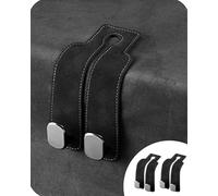 GXJIXf Twin Hook Leather Car Headrest Hangers, 2pcs Automotive Seat Back Organizers, Purse Hook for Car (A-black)