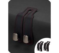 GXJIXf Twin Hook Leather Car Headrest Hangers, 2pcs Automotive Seat Back Organizers, Purse Hook for Car (D-black red)