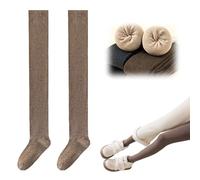 GXJIXf Women's Fleece Knee High Sock, Winter Thermal Thigh High Socks, Soft Comfy, for Hiking, Work, Gifts (Coffee)