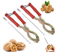 Gxlaihly 2 Pièces Casse Noix et Noisettes, Casse Noix, avec 2 fourchettes,Pinces à Noix, Noyer Cracker, Écrou Cracker, Pince à Noix en Métal,Convient pour casser Les Noix et Les Fruits de mer