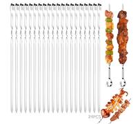 Gxlaihly 24 Pièces Brochette inox,Brochette barbecue,Brochettes de kebab,Brochettes pour barbecue,Brochette réutilisables,Réutilisables brochettes barbecue,pour Barbecue Viande légumes