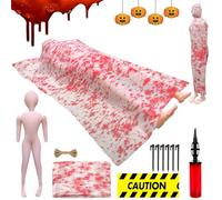 Gxlaihly Halloween Cadavre, Halloween Faux Cadavre, Halloween Decoration Faux Cadavre, Faux Accessoires de Cadavre, pour Décoration d'halloween Jardin, Extérieur et Intérieur (avec des Jambes)
