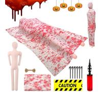 Gxlaihly Halloween Cadavre, Halloween Faux Cadavre, Halloween Decoration Faux Cadavre, Faux Accessoires de Cadavre, pour Décoration d'halloween Jardin, Extérieur et Intérieur(Pas de Pieds)