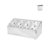 GXLBDK Pizza Zutatenbehälter, Catering Zutatenbehälter Bac INOX avec Couvercles pour Restauration Et La Cuisine,Bac Rangement Frigo,H:47 * 22 * 21cm/18 * 8 * 8in