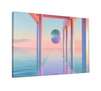 Gxllhh Tableau Toile Avec Cadre Boule De Corridor Bleu Rose Tableau Murale Décoratif Décoration Murale Affiche Peintures Décoration Art Mural Abstrait Pour Salon, Chambre, Entrée, Galerie Bureau