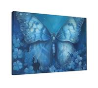 Gxllhh Tableau Toile Avec Cadre Papillon À Motif Bleu Tableau Murale Décoratif Décoration Murale Affiche Peintures Décoration Art Mural Abstrait Pour Salon, Chambre, Entrée, Galerie Bureau