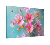 Gxllhh Toile Encadrée Petite Fleur Rose Tableau Murale Décoratif Décoration Murale Affiche Peintures Décoration Art Mural Abstrait Pour Salon, Chambre, Entrée, Galerie Bureau Salle de Bains Cuisine