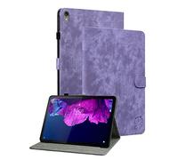GXLONG Ooboom Coque pour Lenovo Tab P11 11 inch, Tigre Mignon Magnétique Flip Smart Cover Protection Housse Étui Wallet Case PU Cuir Supporter avec Carte de Crédit Fentes - Violet