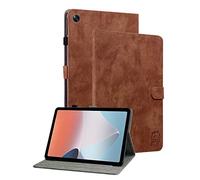 GXLONG Ooboom Coque pour Oppo Pad Air, Tigre Mignon Magnétique Flip Smart Cover Protection Housse Étui Wallet Case PU Cuir Supporter avec Carte de Crédit Fentes - Marron