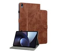 GXLONG Ooboom Coque pour Oppo Pad, Tigre Mignon Magnétique Flip Smart Cover Protection Housse Étui Wallet Case PU Cuir Supporter avec Carte de Crédit Fentes - Marron