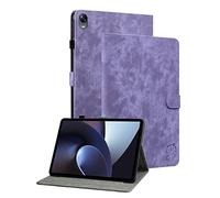 GXLONG Ooboom Coque pour Oppo Pad, Tigre Mignon Magnétique Flip Smart Cover Protection Housse Étui Wallet Case PU Cuir Supporter avec Carte de Crédit Fentes - Violet