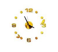 GXMDSGZ Autocollant Mural numérique 3D DIY, Petite Horloge fraîche for décoration de Maison, décalcomanie Murale Simple(Gold)