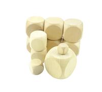 GXMDSGZ Cube en Bois Cubes en Bois 10/16/20-60mm, 1 à 5 pièces, Artisanat Vierge Six Faces D6, Blocs carrés for la Fabrication de Puzzle et Les dés Bricolage(10mm-5pcs)