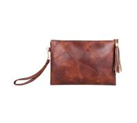 GXMDSGZ Femmes Pochette Sac Sac à main vintage for femme, couleur unie, enveloppe, en cuir, avec dragonne, décontracté, petit, pochette de jour, portefeuille Pour Les Mariages(Brown)