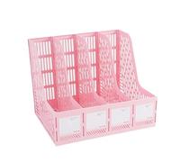 GXMDSGZ Organisateur de Bureau 1 Pcs, Thickened File Rack, Frame, Quadruple Seat, Simple Data Basket, Shelf, Office Use(1PCS-Pink)
