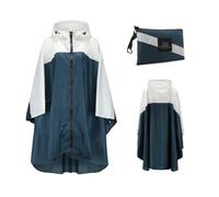 GXMDSGZ Poncho imperméable for Femme et Homme, vêtement de Pluie for la randonnée Le Cyclisme(Sea Blue and Beige)