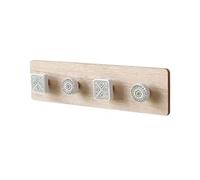 GXMDSGZ Porte Clef Mural Patères en bois pratiques 3/4/5 crochets, porte-clés décoratif, porte-chapeaux rustique, porte-vêtements, porte-sacs(4 Hooks)