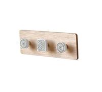 GXMDSGZ Porte Clef Mural Patères en bois pratiques 3/4/5 crochets, porte-clés décoratif, porte-chapeaux rustique, porte-vêtements, porte-sacs(3 Hooks)