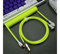 GXMRHWY Câble de données pour clavier mécanique de type aviation, prenant en charge le taux de retour du clavier à axe magnétique de 8 kHz, câble tressé en spirale USB-A vers type C, résistant à