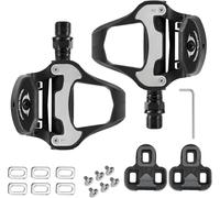 Gxpjycfob Pédales de Vélo, 9/16 Pedale VTT Alliage d'Aluminium avec Cales de Pédale, Pedale Automatique Velo Route Compatibles avec Pédales SPD, Vélo de Spin Randonnée Cyclisme
