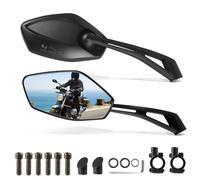 Gxpjycfob Retroviseur Velo, 7/8" 10mm Retroviseur Moto Compatible MT09/MT07/X-Max/NX125/CB500/Z750, pour Scooter Motos Quad ATV, 360° Pivotant, Boulons Filetés 10mm & 8mm,1 Paire