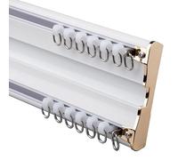 GXQFC Robustes pour Montage au Plafond à Double Rail, Rails de Rideaux Conjoint pour Le Salon Chambre à Coucher Plafond Suspendu Ensemble de Rails de Plafond(Size:3M,Color:Blanc)