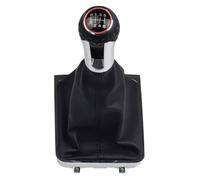 GXSAI Levier Vitesses Manuel Vitesses pour VW pour Passat B6 2005-2011 Voiture 5 6 Vitesses Levier De Vitesse Pommeau Boule avec Couvercle Botte en Cuir(6 Speed-a)