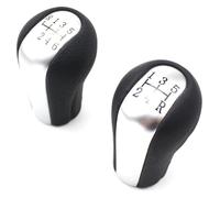 GXSAI Pommeau Vitesse Pour TOYOTA Pour Corolla Pour Verso Pour RAV4 Pour Yaris Pommeau Levier Vitesse Cuir PU Argenté 5 6 Vitesses MT(5 Speed Knob)