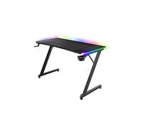 Trust Gaming GXT 710 Luminus Pro Bureau Gaming 120x60 avec LED RGB, Chargeur sans Fil 10 W Intégré, 10 Modes de Couleur, Bureau Gamer avec Porte-Gobelet, Crochet pour Casque - Noir