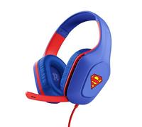 GXTrust 415SM Zirox Casque Gaming Licence Superman pour PC Xbox PS4 PS5 Switch Mobile, Transducteurs 50mm, Audio Jack 3.5mm, Câble de 2m, Casque Gamer Filaire Léger Over-Ear avec Micro, Bleu