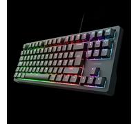 GXTrust 864 Cada Clavier mécanique TKL disposition italienne QWERTY avec éclairage RVB, commutateurs Huano Brown, logiciel inclus, clavier de jeu compact USB programmable 80% PC portable