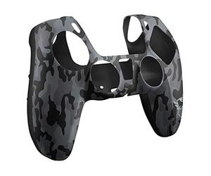 GXTrust Coque Manette PlayStation 5 DualSense PS5, Camo Noir | Housse de Protection en Silicone, Skin Cover Antidérapante, Accessoires Console