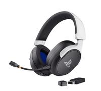 GXTrust 499BW Forta Casque sans Fil [Licence Officielle pour PlayStation 5], Faible Latence, 2.4G avec Récepteur USB, Autonomie de 55 Heures, Casque Gamer PS5 avec Microphone, Noir/Blanc