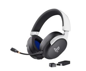 GXTrust Forta Casque sans Fil Licence Officielle PlayStation 5, Noir/Blanc | Faible Latence, 2.4G avec Récepteur USB, Autonomie de 55 Heures, Casque Gamer PS5 avec Microphone