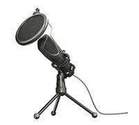 GXTrust Mantis Micro Streaming USB, Microphone Professionel Gamer, Noir | avec Trépied et Filtre Anti-Pop, pour Podcast Gaming ASMR Chant Musique Youtube Twitch PC PS4 PS5